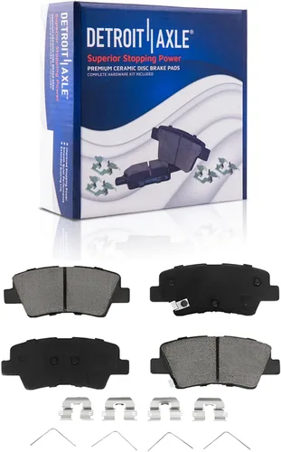 Miniatura 6 de Detroit Axle - Rotores perforados delanteros + pastillas de freno de cerámica de repuesto para Hyundai Ioniq Kia Niro 2017 2018 juego de 6 piezas