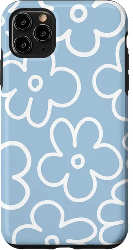 Miniatura 12 de Funda floral para iPhone 14 Cute Sky Blue and White Flower Pattern Wildflower