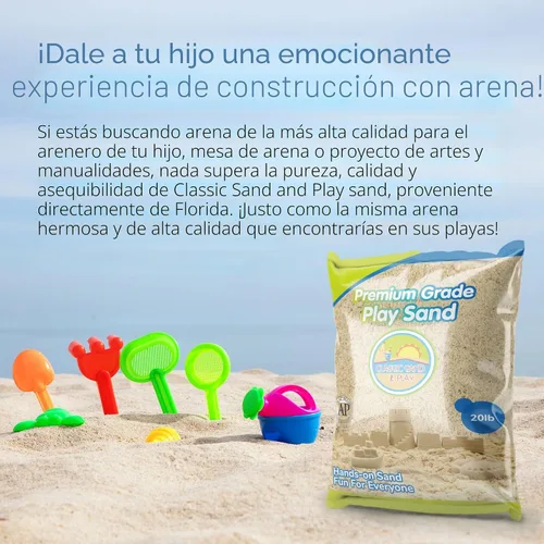 Miniatura 3 de Arena clásica y arena de juego para caja de arena, mesa, terapia y uso al aire libre, bolsa de 20 libras, natural, no tóxico, construcción