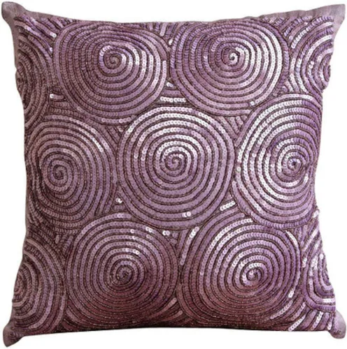 Miniatura 22 de The HomeCentric Funda de almohada, funda de almohada dorada para sofá, funda de almohada con lentejuelas en espiral, 20 x 20 pulgadas