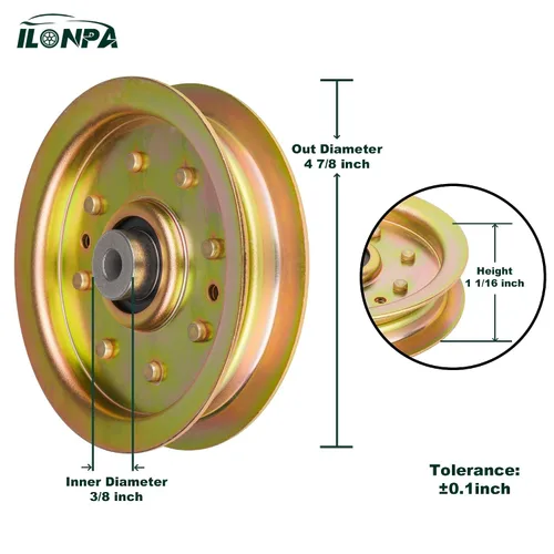 Miniatura 2 de ILONPA 1 paquete 756-04129 polea tensora 956-04129 753-08171 para Cub Cadet LT1050 LT1045 LTX1040 LTX1046 LTX1045 LTX1050 RZT50 Tractor de césped