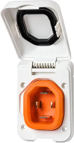 SmartPlug B50ASSYPW - Kit combinado con conector hembra y entrada no metálica, 50 amperios, color blanco
