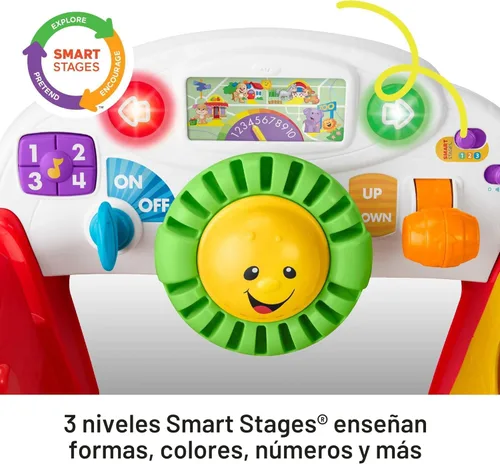 Miniatura 3 de Fisher-Price Laugh & Learn Carro de actividades Smart Stages con luces musicales y escenarios inteligentes para bebés y niños pequeños, rojo