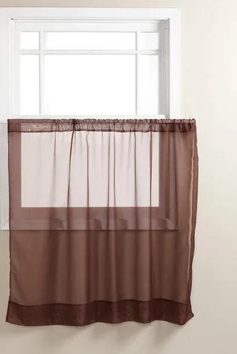 Miniatura 14 de Stylemaster Elegance Cenefa recta de gasa transparente, 60 x 14 pulgadas, color dorado
