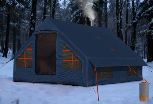 Miniatura 11 de Inflatable Camping Tent,2/4/6/8 Person Glamping Inflatable Tents with Awning, Quick Setup Blow Up Tents with Pump, Waterproof Oxford Inflatable 2-4