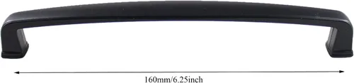Miniatura 2 de Formosa Design Hardware - Paquete de manijas y perillas negras para gabinetes de estilo variado (5 orificios centrales de 6.25 pulgadas/6.299 in)