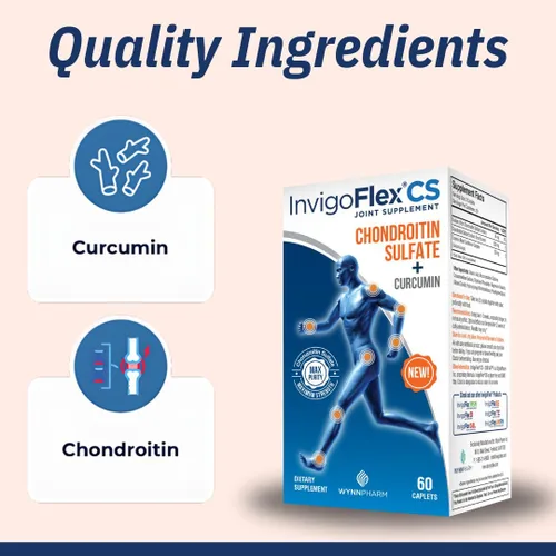 Miniatura 2 de INVIGOFLEX Sulfato de condroitina con curcumina de cúrcuma sin OMG para rodilla, mano, espalda y cadera, suplemento premium para articulaciones CS