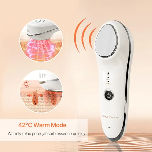 Miniatura 3 de TOUCHBeauty Masajeador facial caliente y frío, dispositivo de vibración de 107.6 °F/42.8 °F para una cara más suave y apretada, herramienta