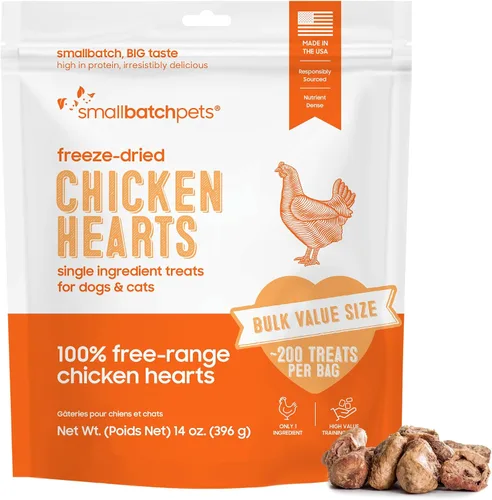 Miniatura 13 de smallbatch Pets Premium - Golosinas de corazón de res liofilizadas para perros y gatos, 3.5 onzas, fabricadas y obtenidas en los Estados Unidos, un