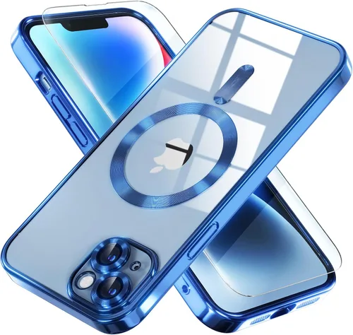 Miniatura 20 de Misea Funda magnética para iPhone 14 compatible con MagSafe [nunca amarillenta] [protección contra caídas de grado militar] protector completo