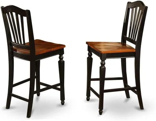 Miniatura 4 de East West Furniture TRCH5-BLK-W - Juego de pub de 5 piezas de altura de mostrador que incluye una mesa de comedor redonda y 4 sillas de comedor