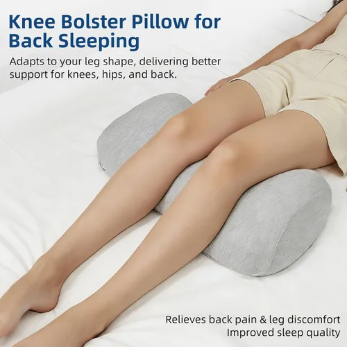 Miniatura 4 de Almohada de rodilla para dormir de espalda, cojín ergonómico de espuma viscoelástica, almohada de refuerzo para piernas, funda lavable, soporte