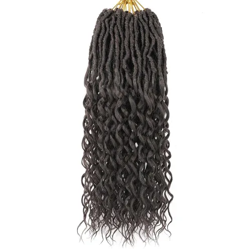 Cabello de Ganchillo Goddess Locs de 18 Pulgadas 8 Paquetes Nuevos Faux Locs Suaves Trenzas de Ganchillo Ondas Profundas Extensiones de Cabello 4#