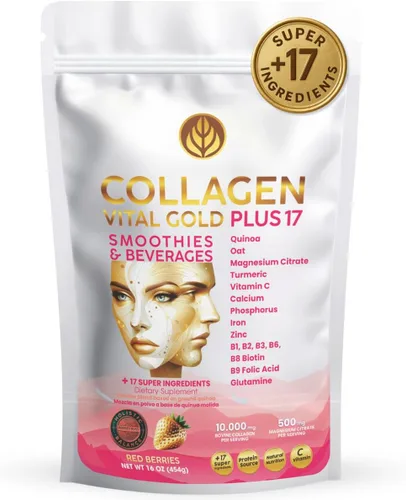 Miniatura 11 de Vital Life - Polvo de péptidos de colágeno – Colágeno hidrolizado con fórmula BioSynergy y 17 súper ingredientes, sabor a cacao, 16 onzas, apoya