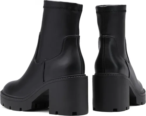 Miniatura 4 de DREAM PAIRS Chelsea - Botas de plataforma para mujer con tacón grueso, suela de lengüeta, botines