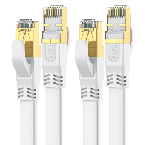 Miniatura 18 de Cable Ethernet Cat 8 de 10 pies, cable de red LAN de internet de alta velocidad para exteriores e interiores de servicio pesado, cable de conexión