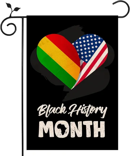 Nepnuser Bandera de jardín del mes de la historia negra, decoración de fiesta nacional afroamericana, celebración social de igualdad, letrero de