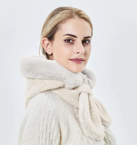 Miniatura 20 de Gorros de invierno para mujer, pasamontañas, bufanda, para clima frío, conjunto para mujer, gorro con capucha