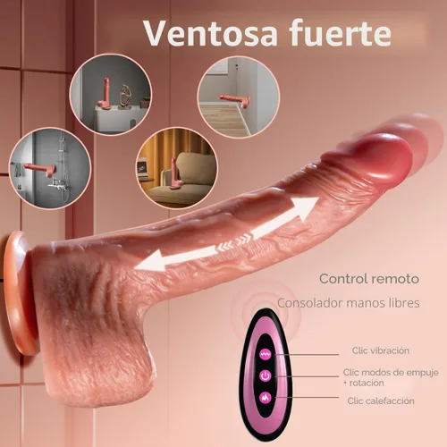 Miniatura 6 de Luvmazer Consolador realista con control remoto, vibrador anal, juguetes sexuales para mujeres, pene 6 en 1 con ventosa, 9 vibraciones, 3 marrón