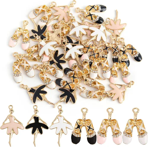 Framendino, Esmalte Ballet Girl Charm Ballet Shoes Colgante Ballet Girl Colgante Ballet Girl Colgante para collar, aretes, pulsera, joyería artesanal