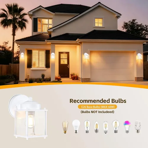 Miniatura 4 de LIT-PaTH Farol de pared para exteriores, lámpara de pared impermeable para exteriores, accesorio de iluminación con enchufe E26, luces exteriores