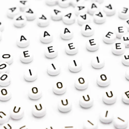 Miniatura 6 de 500 cuentas acrílicas de letras de 0.236 x 0.157 pulgadas, cuentas del alfabeto para hacer joyas, letras A E I O U, cuentas para hacer pulseras