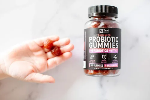 Miniatura 7 de Gomitas probióticas para adultos y niños (60 unidades 5 mil millones de UFC) con antioxidantes de bayas orgánicas y vitamina C para apoyo