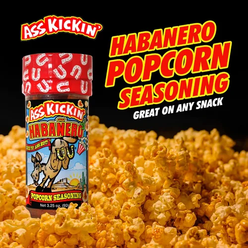 Miniatura 5 de ASS KICKIN' Condimento para palomitas de maíz Habanero – Ideal para palomitas de maíz gourmet o alitas de pollo y carne – Perfecto para rellenar