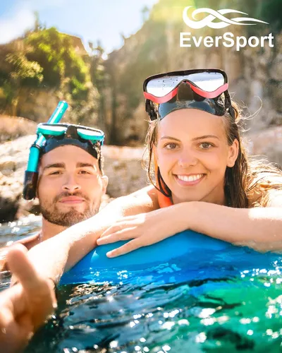 Miniatura 6 de EverSport Gafas de natación para adultos con cubierta para la nariz, máscara de buceo transparente antivaho amplia visión sin borrosidad