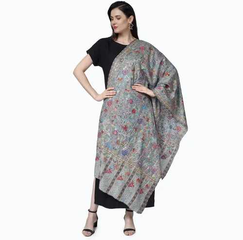 Miniatura 9 de PASHWRAP Kalamkari Wrap pintado a mano en Cachemira, chal grande de lujo para mujer