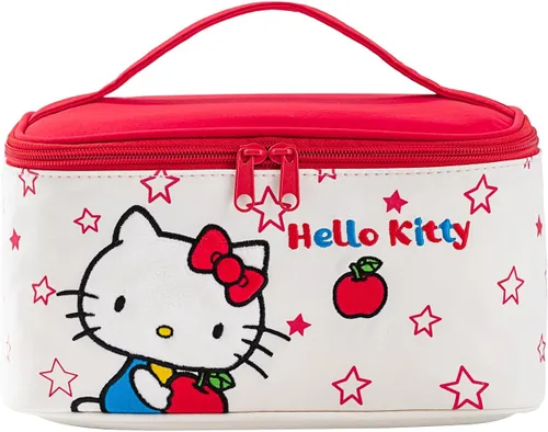 Miniatura 11 de AmBealla Bolsa de maquillaje grande impermeable con soporte para brochas de maquillaje, lindo organizador de maquillaje impreso para mujeres que