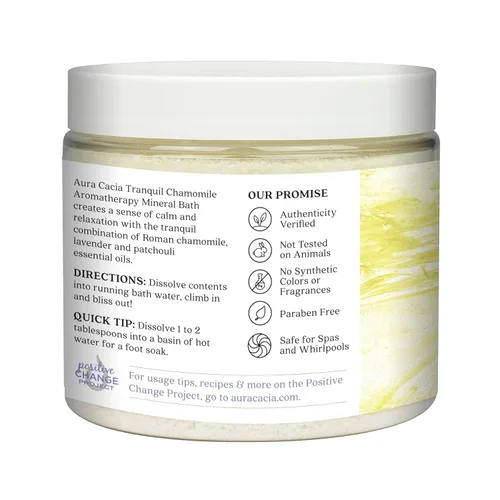 Miniatura 2 de Aura Cacia Baño mineral de aromaterapia de manzanilla Tranquil Tarro de 16 onzas