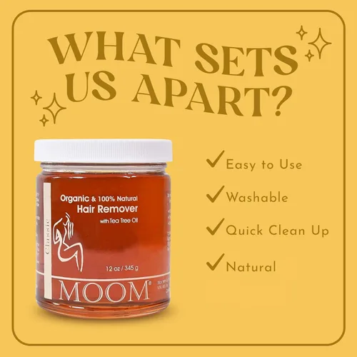 Miniatura 2 de MOOM - Cera de azúcar orgánica con aceite de árbol de té, frasco de 12 oz, depilación para bikini, brasileña, cara y piernas - Cera suave para piel