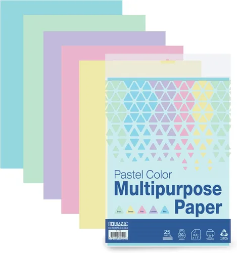 BAZIC Products Papel en blanco para copia y papel multiusos - Papel de impresora de color pastel de 8.5" x 11" para máquinas de inyección de tinta,