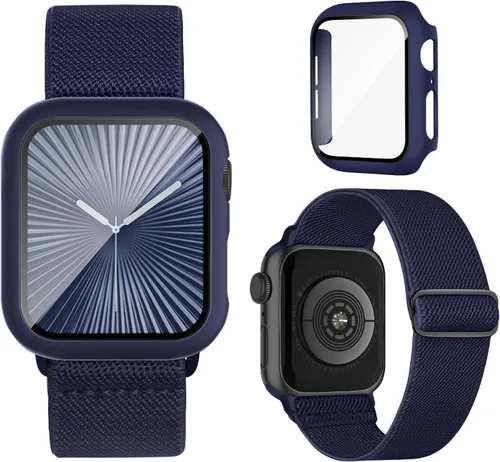 Miniatura 13 de Bandas elásticas compatibles para correa y carcasa de Apple Watch de 40mm 44mm 41mm 45mm 42mm 46mm, correas deportivas de nailon Solo Loop