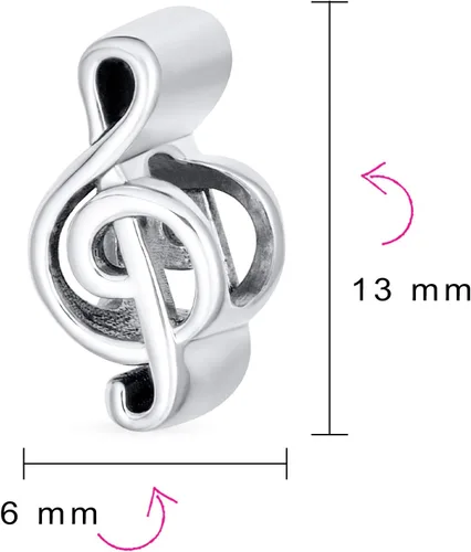 Miniatura 7 de Bling Jewelry Musician Pianist Keys Music Student Grand Piano Rock Star Electric Guitar Bead Charm For Women Teen Oxidized .925 Sterling Silver Fits