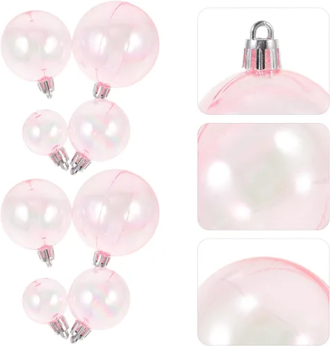 Miniatura 9 de Garneck Adornos de bolas de Navidad iridiscentes, rellenables, 40 bombillas de Navidad inastillables, bolas decorativas de plástico para decoración