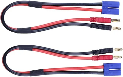 Miniatura 2 de FLY RC 2 unids EC5 conector macho a 0.157 in Banana macho enchufe Lipo batería equilibrio cable de carga 11.8 in cable de silicona cargador