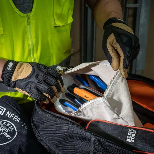 Miniatura 3 de KLEIN TOOLS Bolsa con cremallera, bolsa de lona para herramientas con cierre de latón resistente