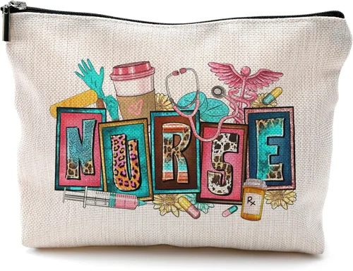 Miniatura 7 de Bolsas de enfermera para mujeres y estudiantes - Bolsas de cosméticos con cremallera B Style-enfermera-negro