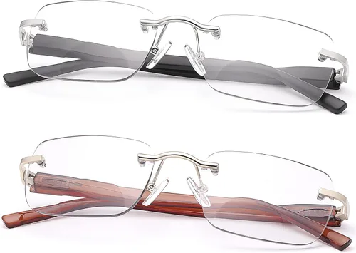 2 pares de lentes de lectura de transición, lentes de sol fotocromáticos, protección UV, lectores solares anti luz azul para hombres y mujeres