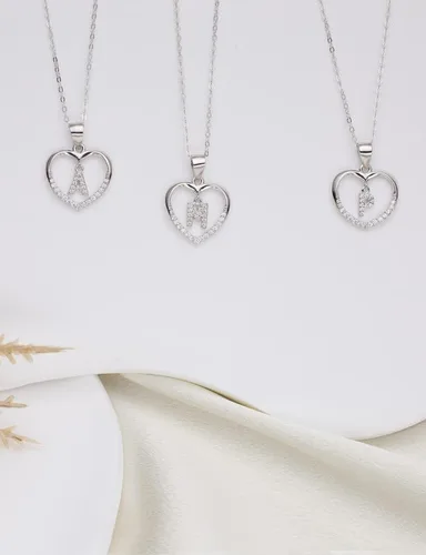 Miniatura 5 de ITS4YEO 925 Sterling Silver Infinity Heart Pendant Initial Necklaces Silver Necklace Zircon Pendant Necklaces for Women Jewelry Gift for Women Wife