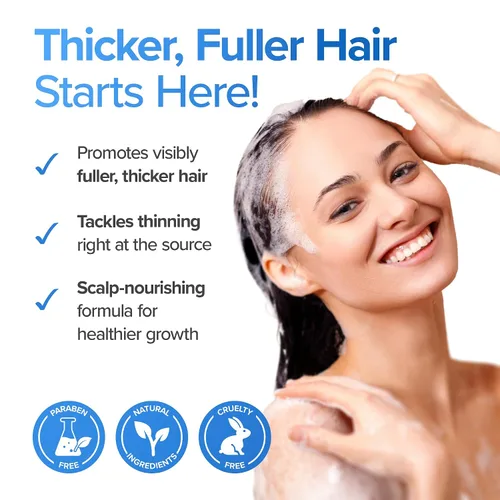 Miniatura 4 de Biotin - Juego de champú y acondicionador para el crecimiento del cabello, sin sulfatos, acondicionador profundo para cabello seco dañado, fabricado