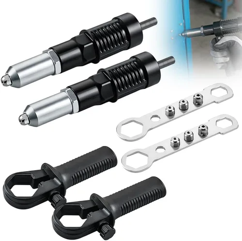 Miniatura 7 de Kit de adaptador de pistola remachadora eléctrica profesional, nuevo adaptador de taladro de tuerca de remache eléctrico 2026, herramienta de 1 set