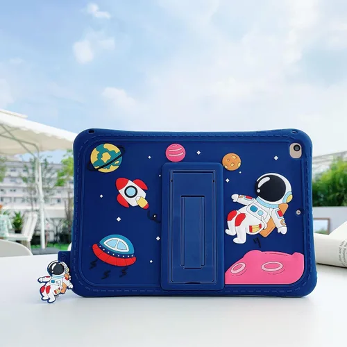 Miniatura 9 de Funda para Samsung Galaxy Tab A7 Lite de 8.7 pulgadas T220/T225, funda de silicona con patrón de astronautas de cosmonautas con colgante con cordón