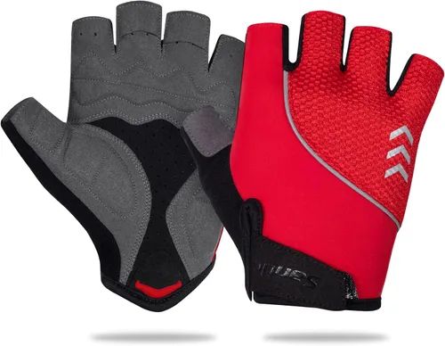 Miniatura 2 de Santic Guantes de ciclismo para adultos, guantes de ciclismo de medio dedo con almohadilla antideslizante que absorbe los golpes, guantes