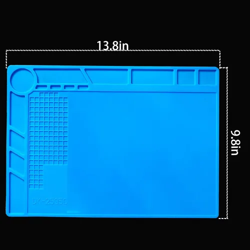 Miniatura 2 de Alfombrilla de soldadura de silicona de 13.8 x 9.8 pulgadas, almohadilla de trabajo de reparación para banco de trabajo de soldadura Protenction