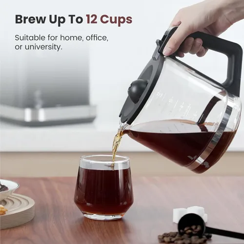 Miniatura 7 de Gevi 12-Cup Programmable Coffee Maker with Touchscreen, Strong Brew & Iced Coffee Options, Auto Shut-Off, 4-Hour Keep Warm, Glass Carafe, Anti-Drip