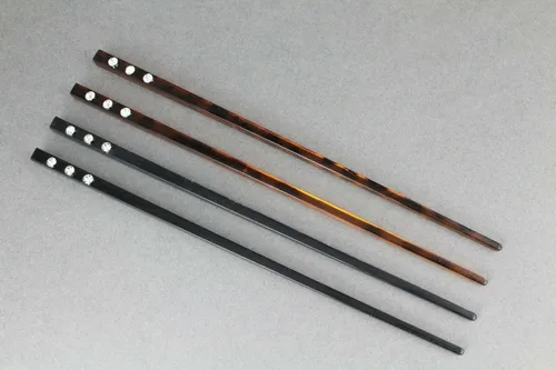 Miniatura 5 de Palillos de plástico marrón para cortar el cabello, accesorios de cristales, pasadores de 7.5 pulgadas de largo, juego de 2 accesorios