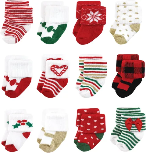 Miniatura 110 de Hudson Baby - Calcetines de algodón para bebés recién nacidos y Terry para niñas bebés